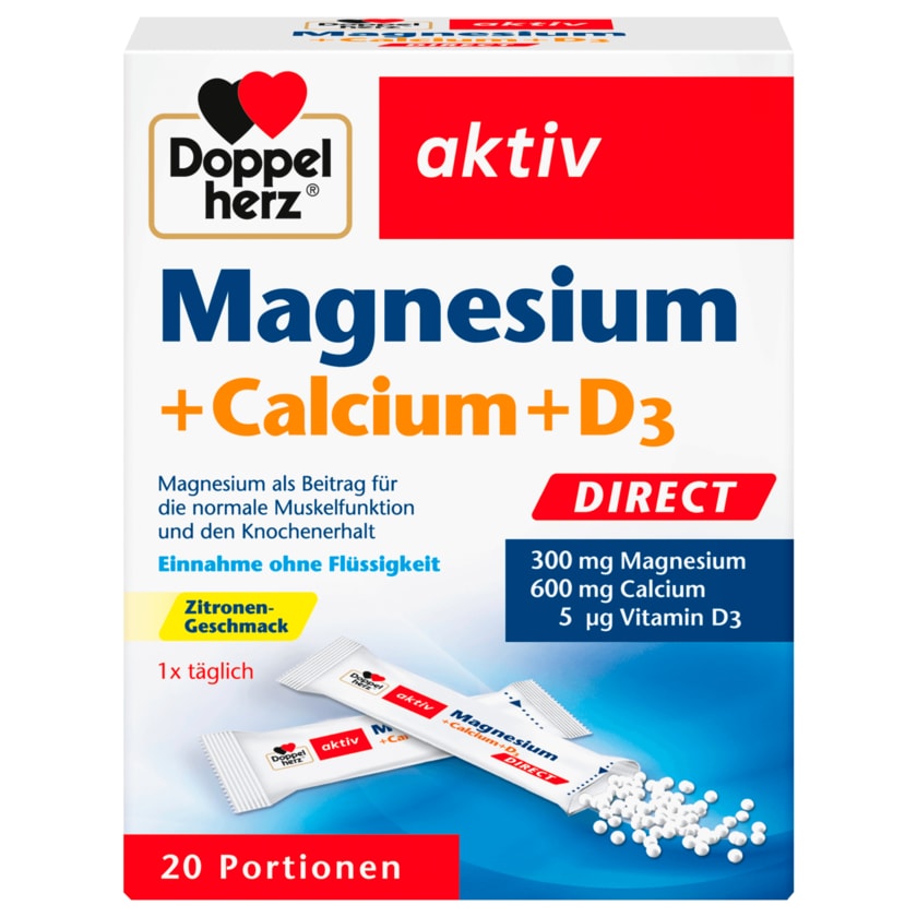 Doppelherz Magnesium + Calcium + D3 Direct 20 Stück